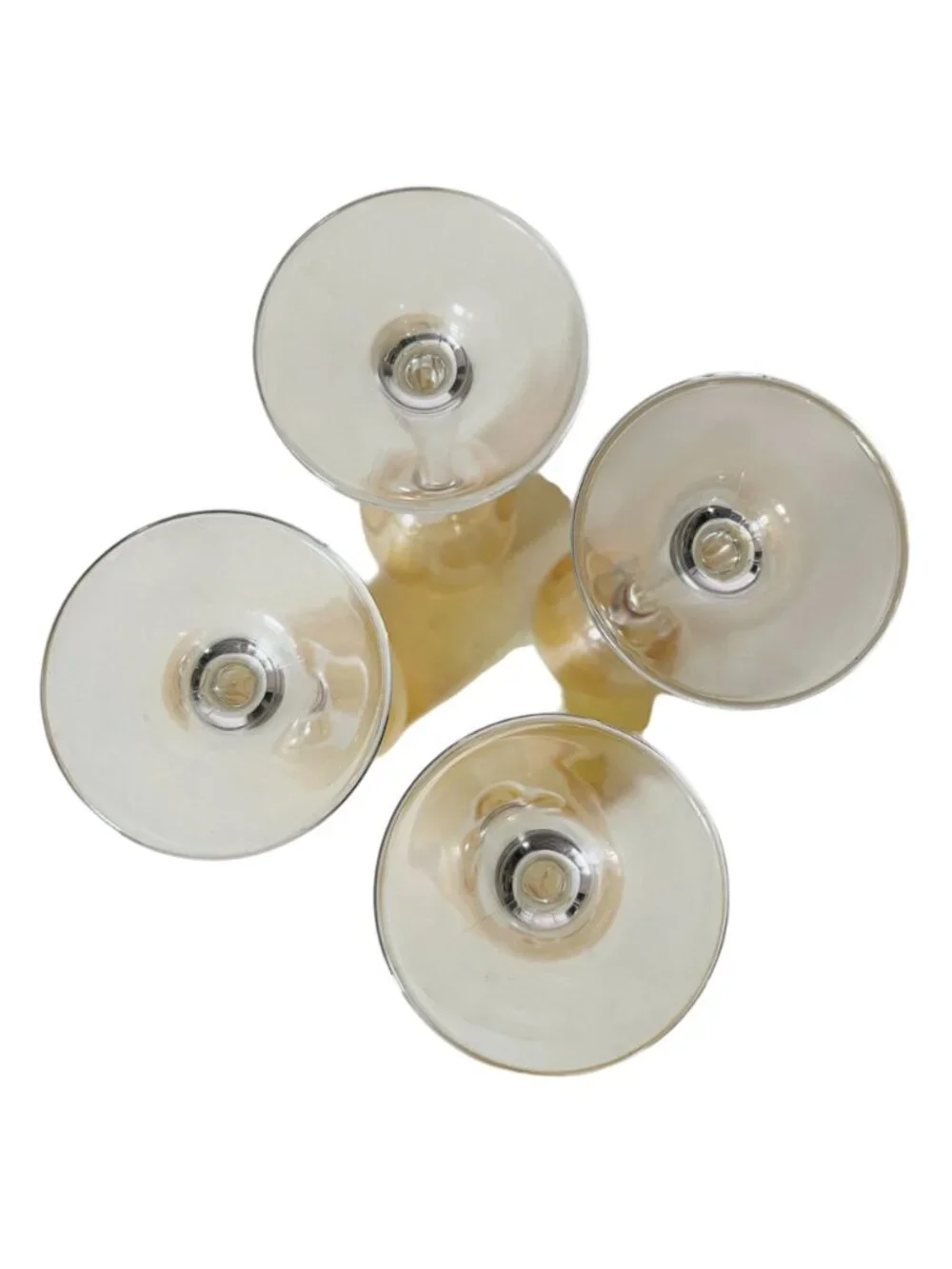 Vintage Circleware Gold Rim Cordial Wine Glass Set Stemware 3oz MCM 1950s/60s